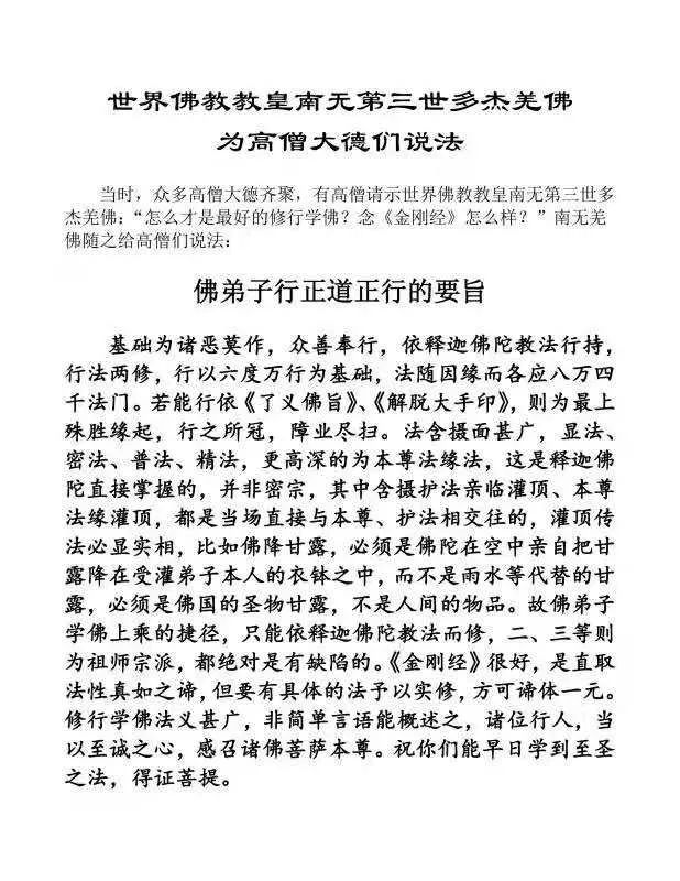 世界佛教教皇南无羌佛为高僧大德们说法